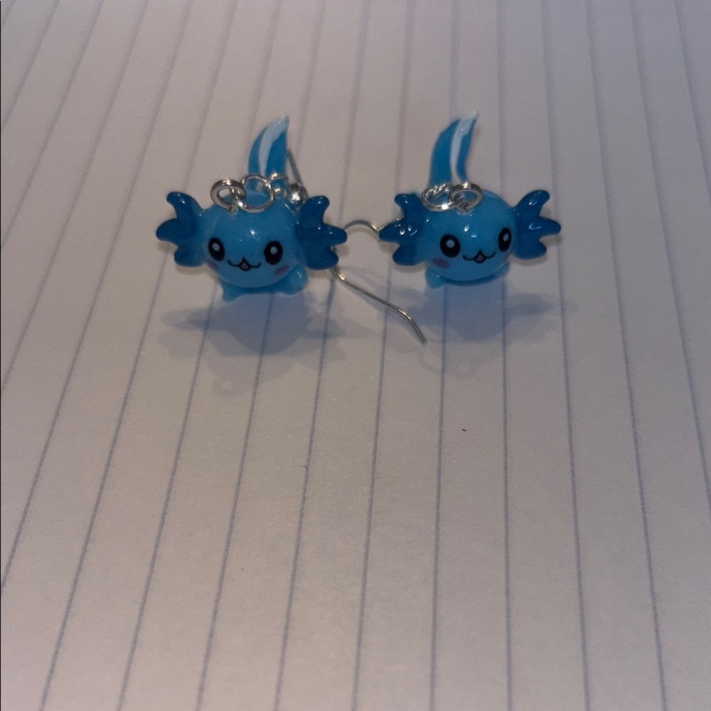 Blue and Silver Kawaii Animal Earrings Jewelry